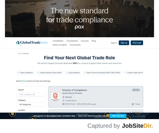 Global Trade Jobs platform preview