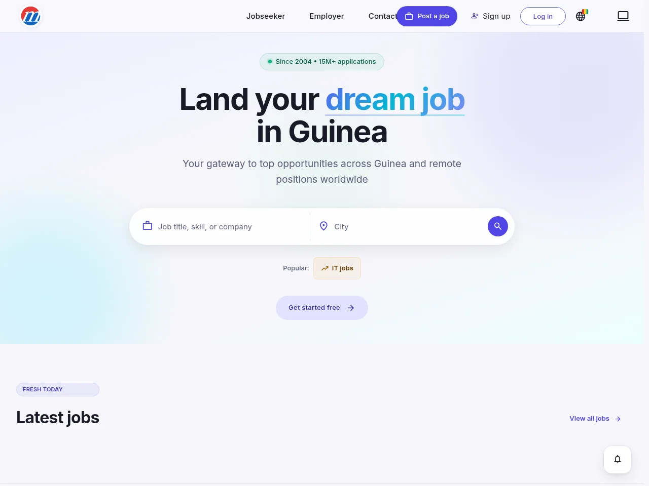 Mustakbil Guinea website screenshot