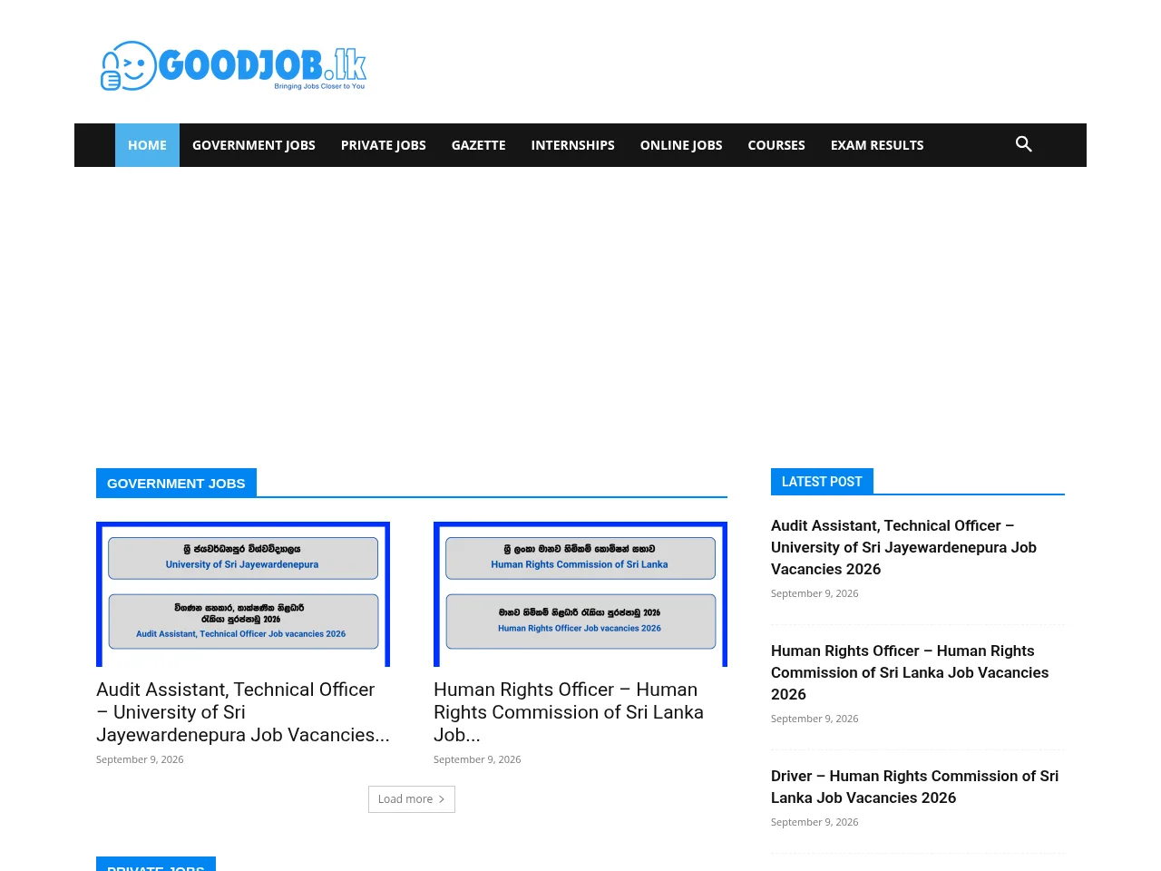 GoodJob.lk website screenshot