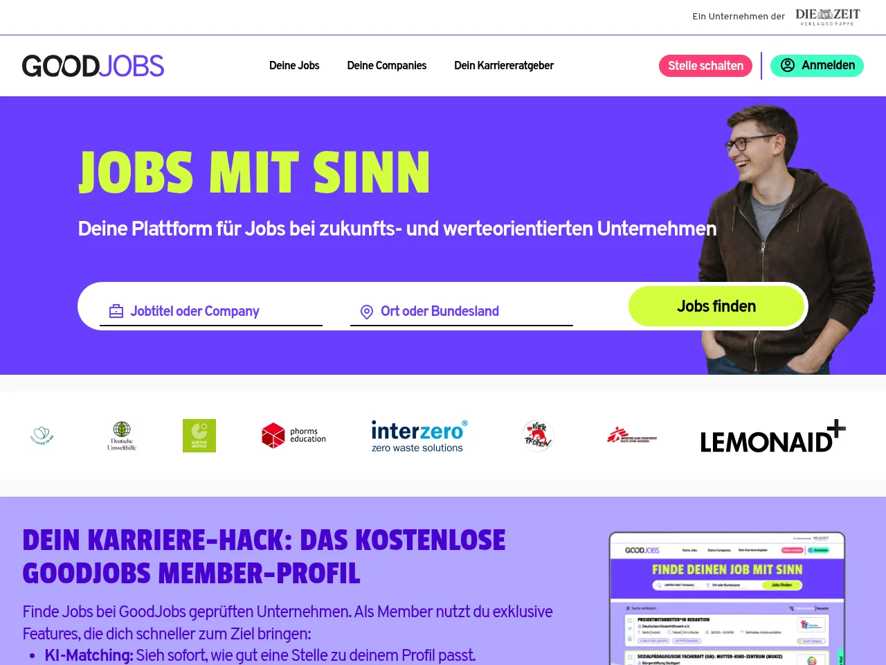 GoodJobs screenshot GoodJobs job board platform screenshot showing job search interface