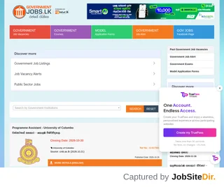 Government Jobs Sri Lanka platform preview