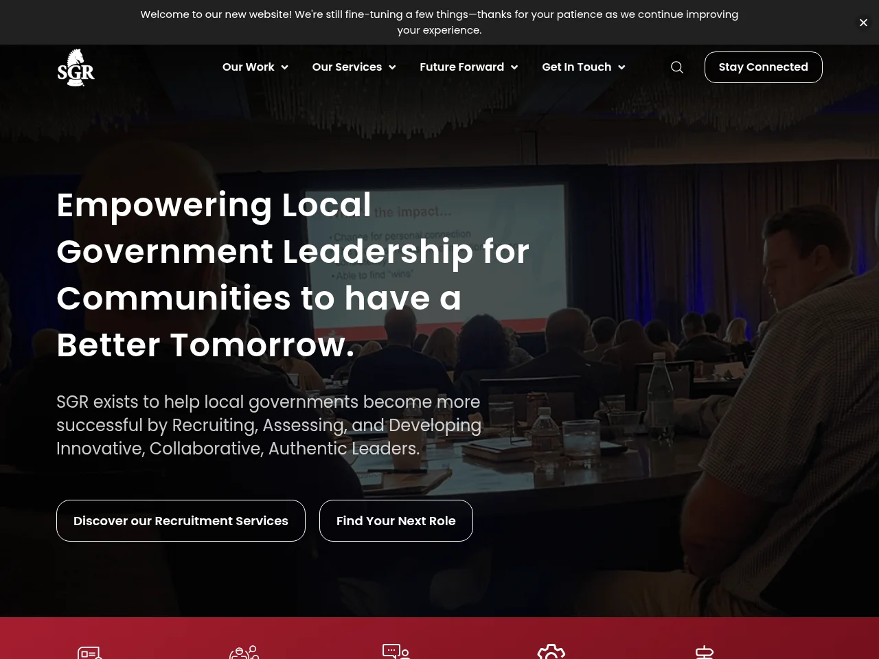 Strategic Government Resources job board platform screenshot showing job search interface