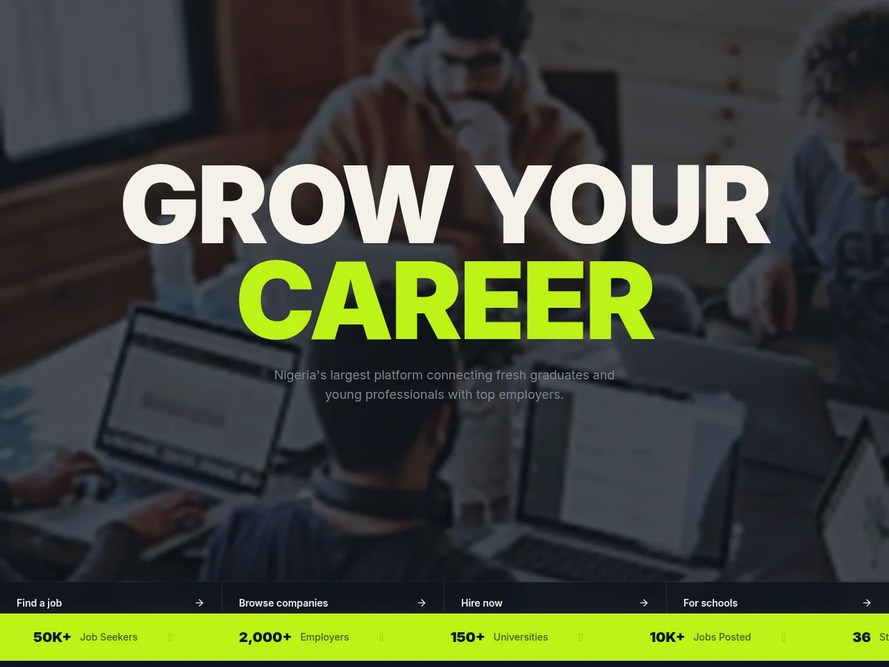 Gradjobber screenshot Gradjobber job board platform screenshot showing job search interface
