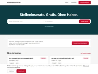 Gratis Stelleninserate platform preview