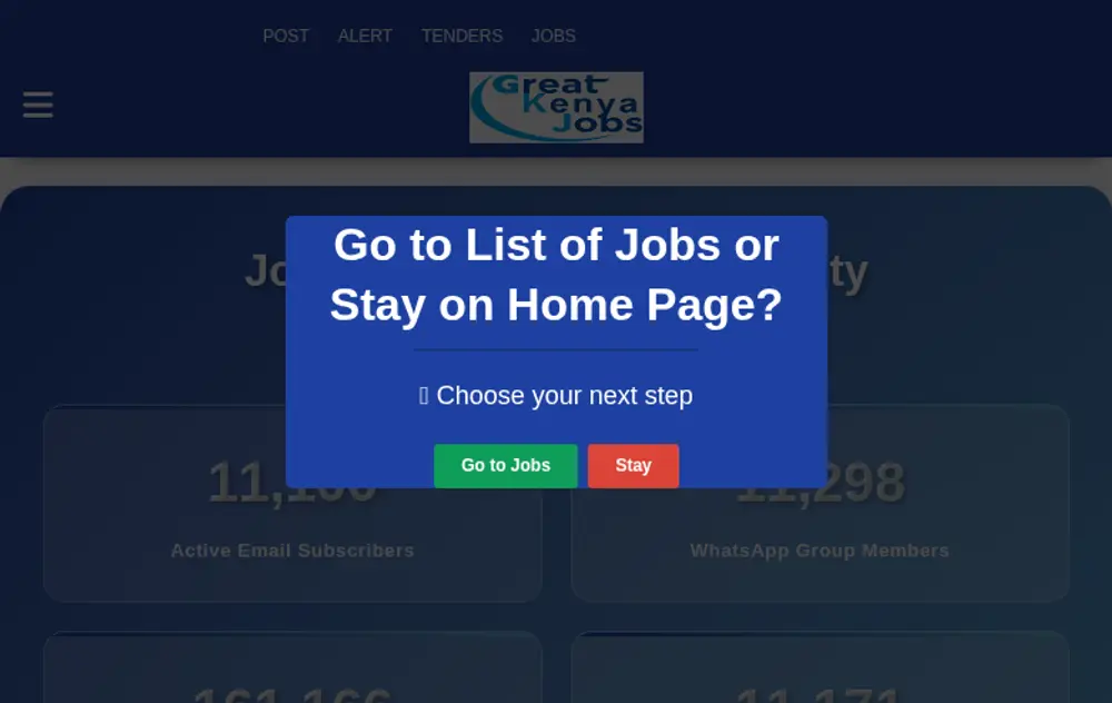 Great Kenyan Jobs screenshot Great Kenyan Jobs job board platform screenshot showing job search interface