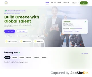Greek Construction Jobs platform preview