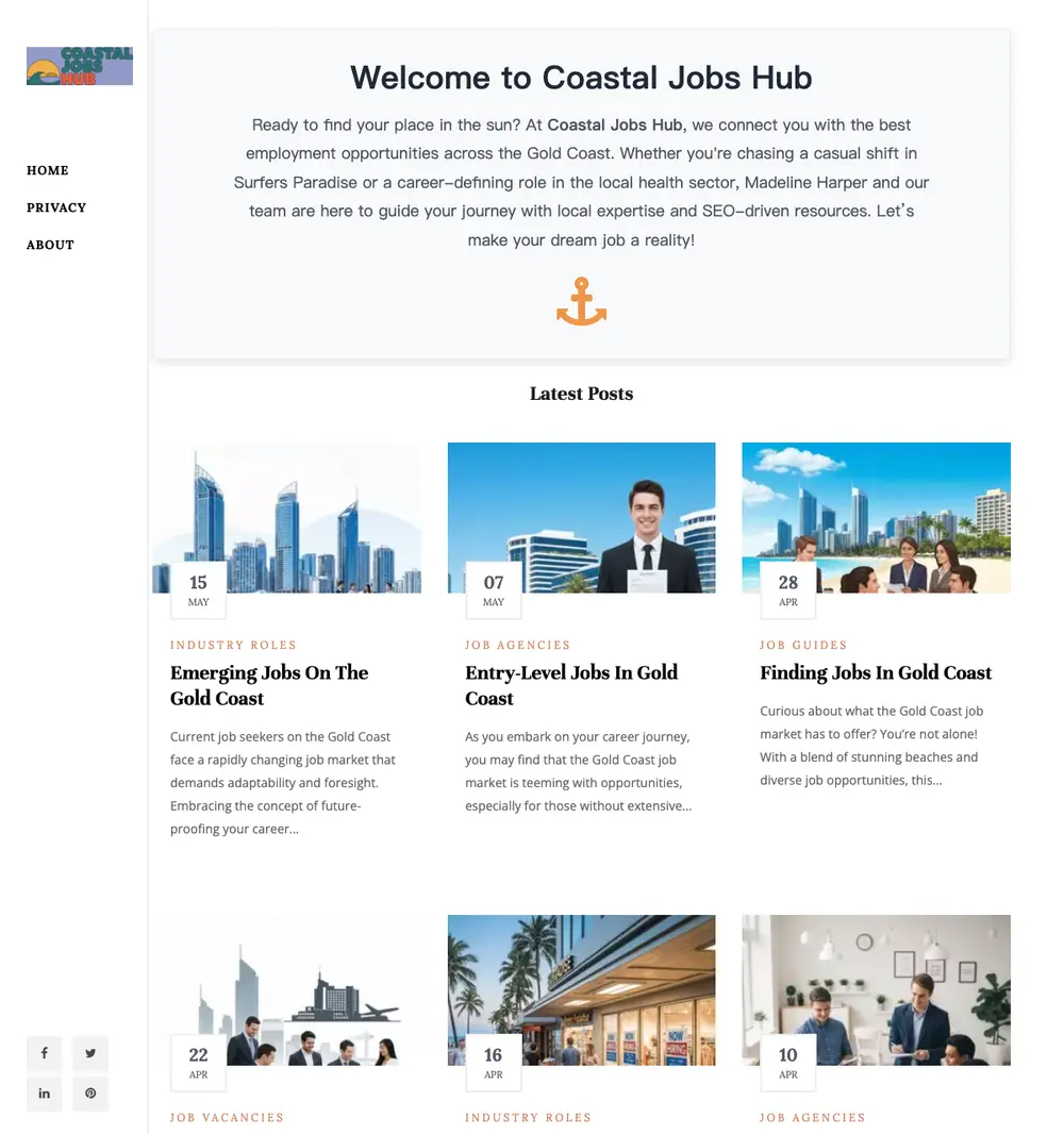 GreenCareer.net.au job board platform screenshot showing job search interface