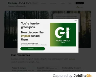 Green Jobs India platform preview Green Jobs India platform preview