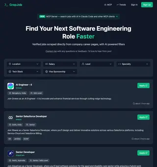 GrepJob platform preview