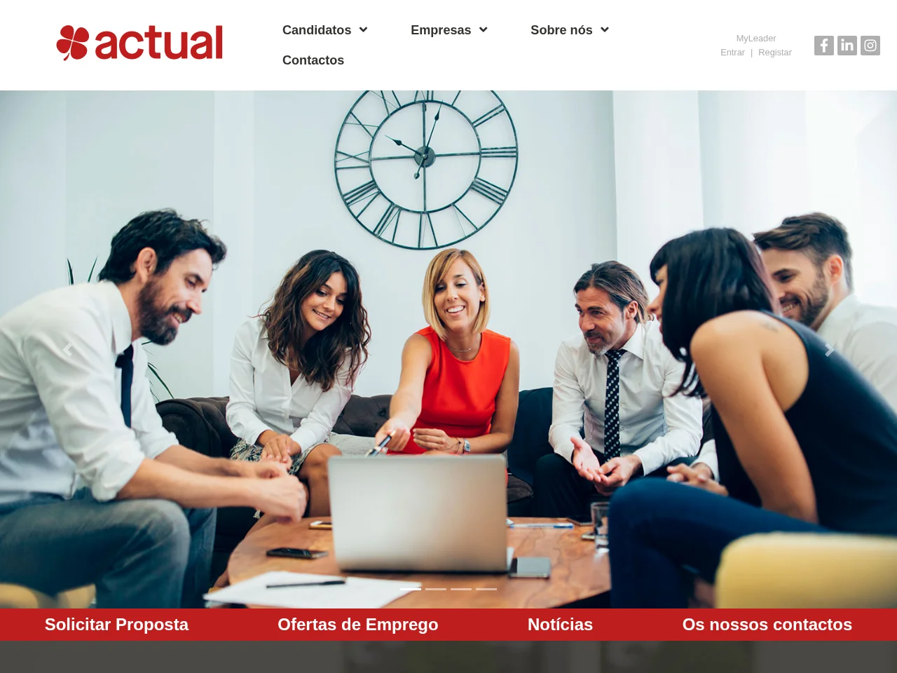 Actual website screenshot