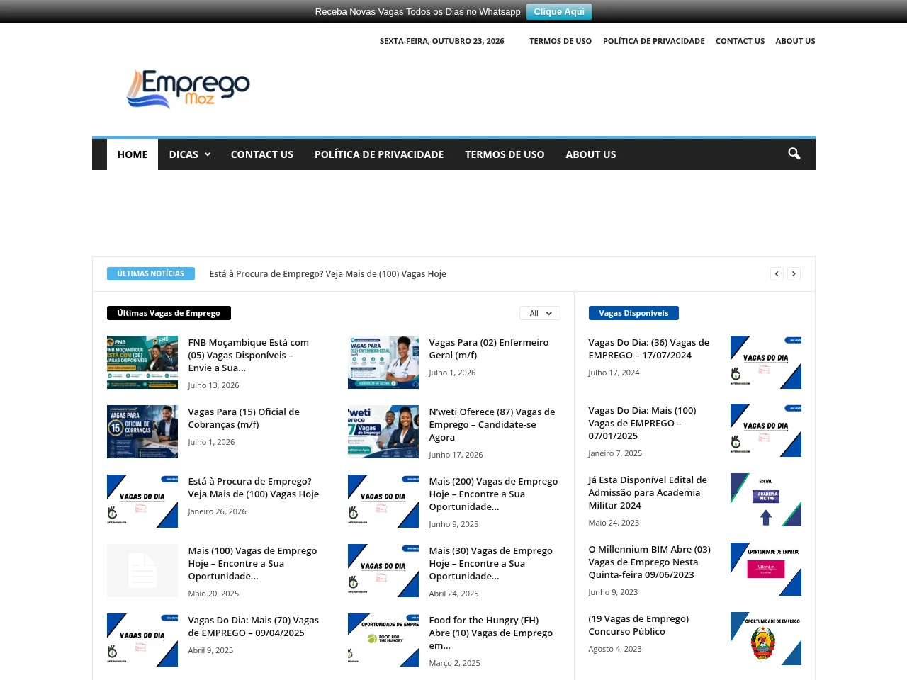 Emprego Moz screenshot Emprego Moz website screenshot