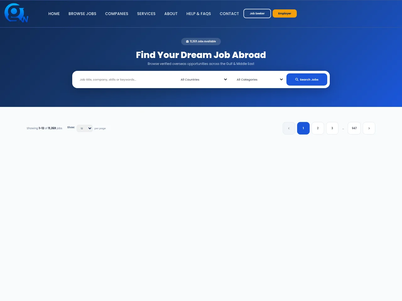 Gulfwalkin screenshot Gulfwalkin job board platform screenshot showing job search interface