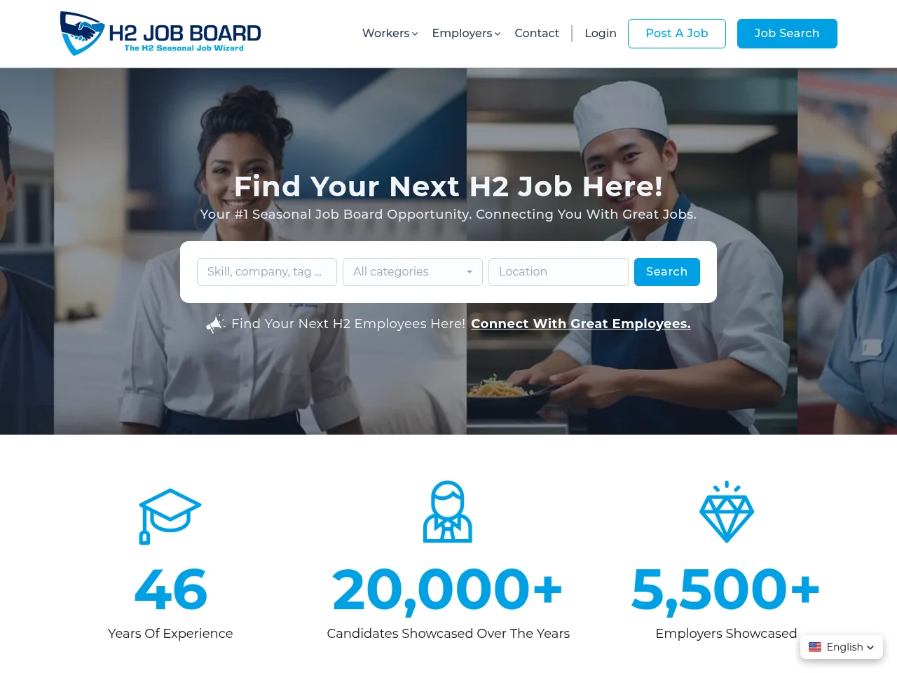 H2 Job Board screenshot H2 Job Board job board platform screenshot showing job search interface