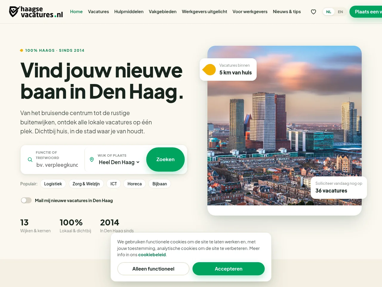 Haagsevacatures.nl screenshot Haagsevacatures.nl job board platform screenshot showing job search interface