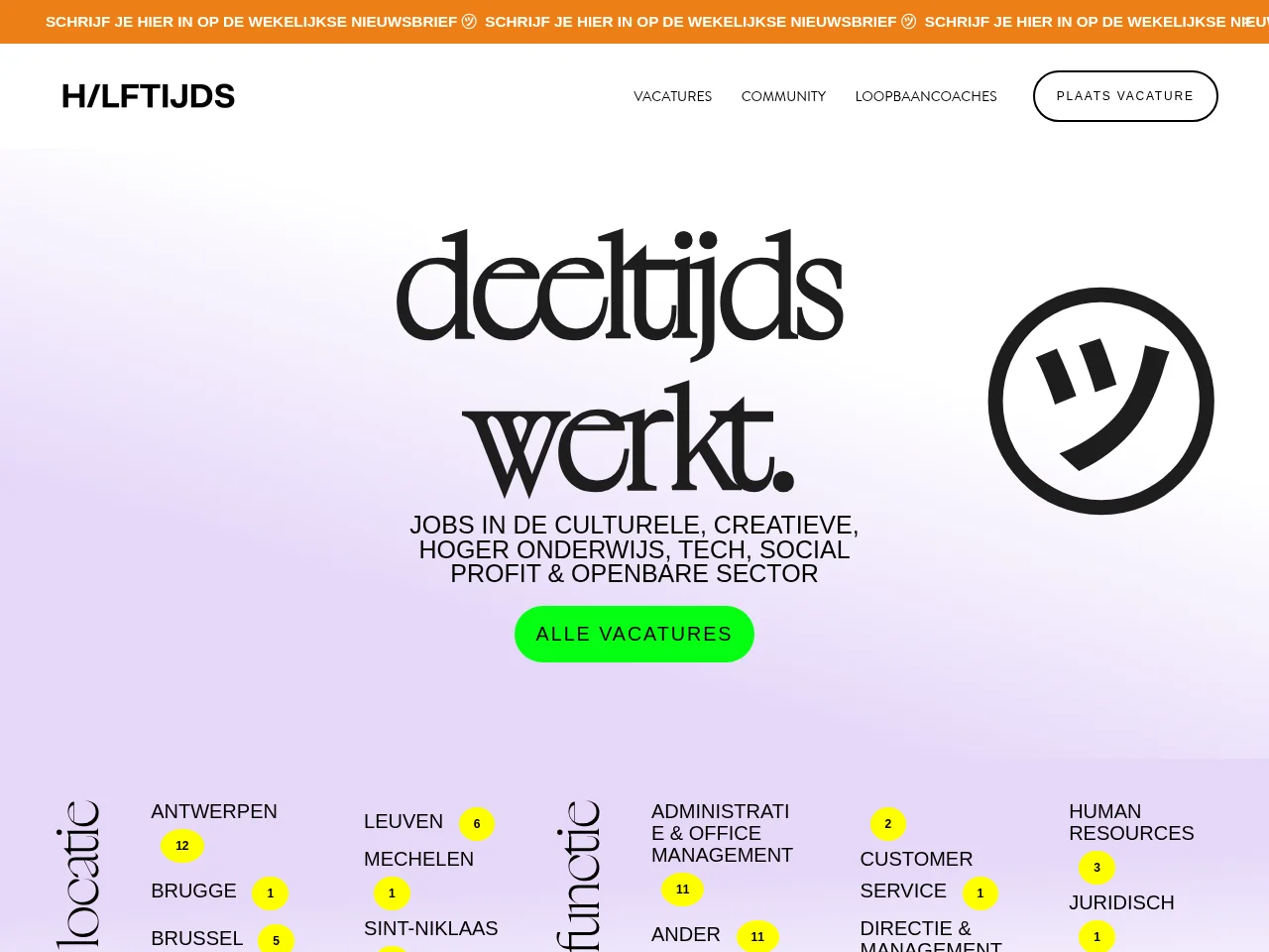 H/LFTIJDS job board platform screenshot showing job search interface