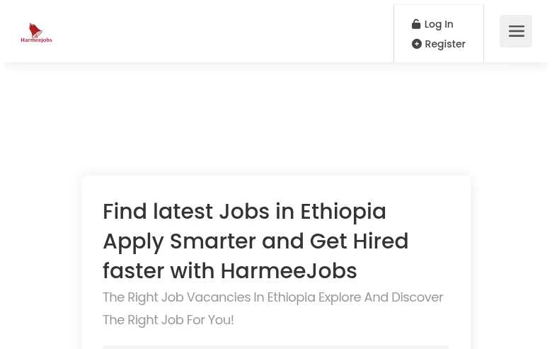 Harmeejobs job board platform screenshot showing job search interface