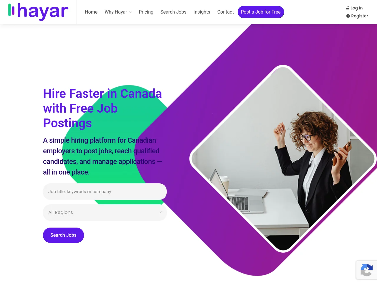 HAYAR job board platform screenshot showing job search interface