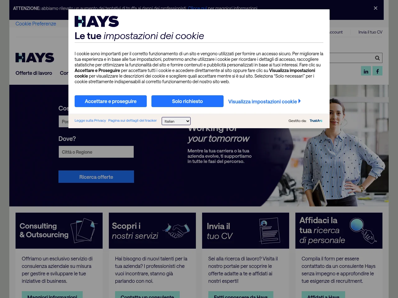 Hays job board platform screenshot showing job search interface