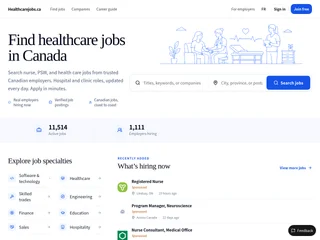 Healthcarejobs.ca screenshot preview