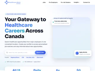 HealthcareWork.ca screenshot preview HealthcareWork.ca screenshot preview