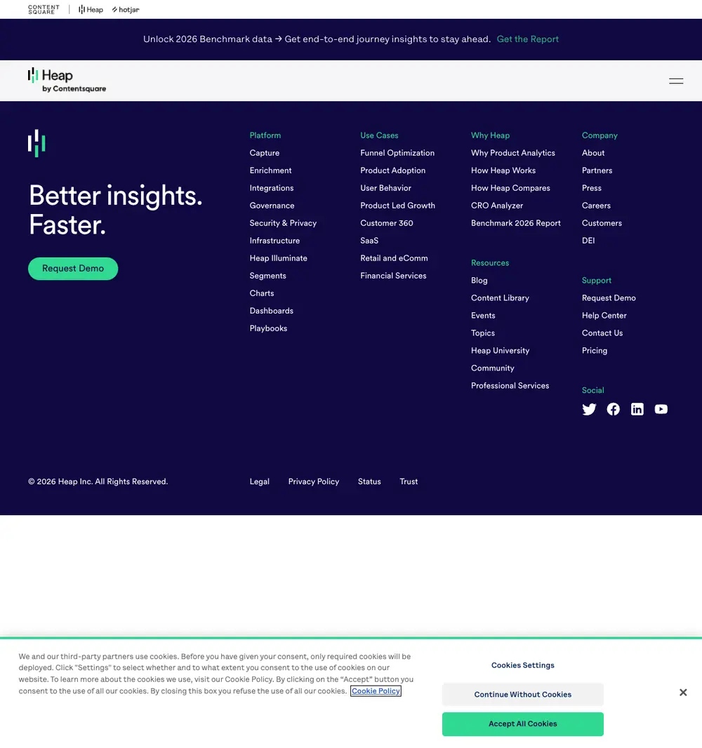 Heap Careers job board platform screenshot showing job search interface