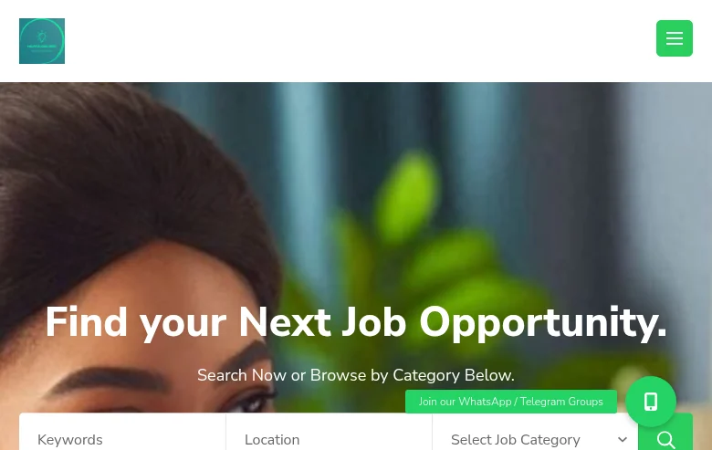 Helpful Jobs job board platform screenshot showing job search interface