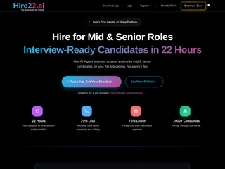 Hire22.ai platform preview Hire22.ai platform preview