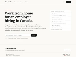 Hire a Canadian screenshot preview Hire a Canadian screenshot preview