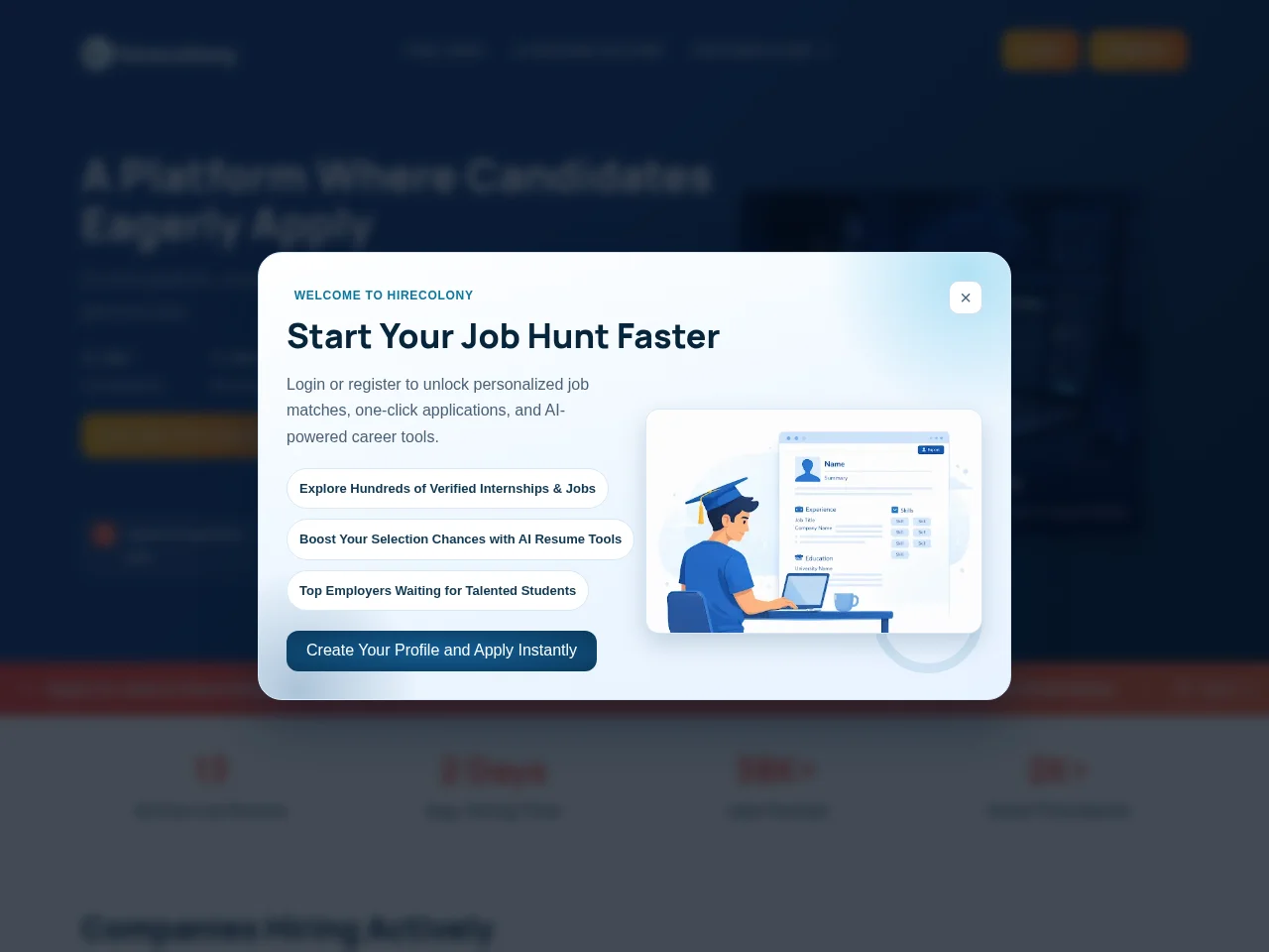 Hirecolony screenshot Hirecolony job board platform screenshot showing job search interface