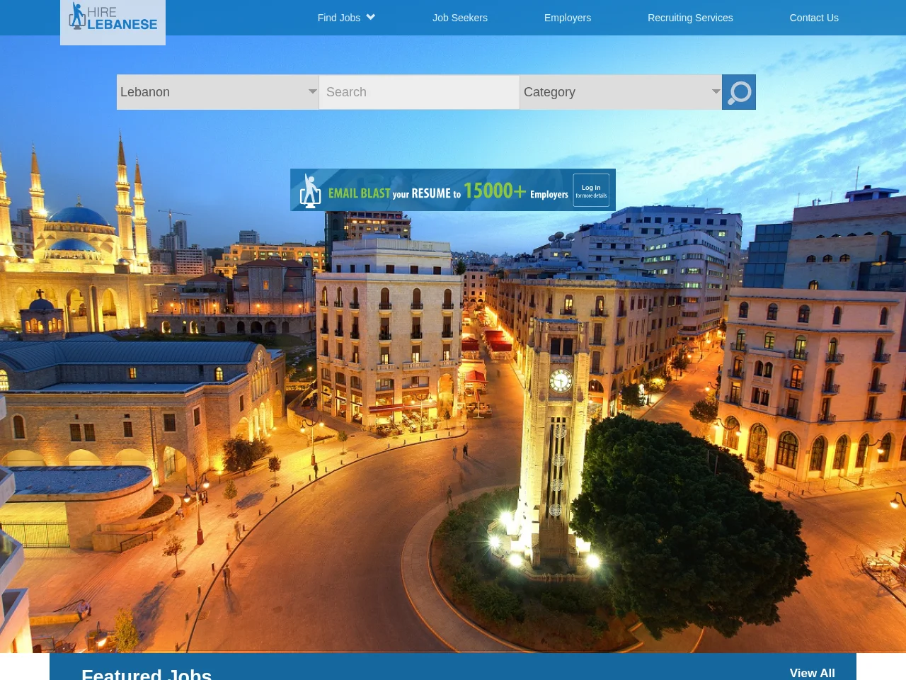 Hire Lebanese screenshot Hire Lebanese job board platform screenshot showing job search interface