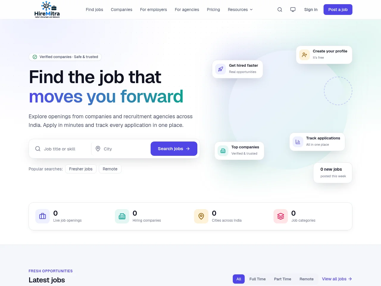 HireMitra screenshot HireMitra job board platform screenshot showing job search interface