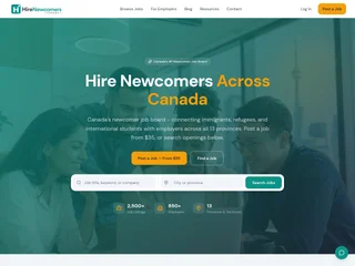 Hire Newcomers Canada screenshot preview