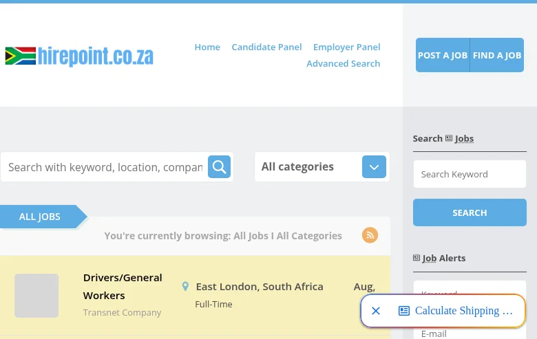Hirepoint job board platform screenshot showing job search interface