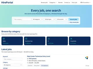 HirePortal platform preview HirePortal platform preview