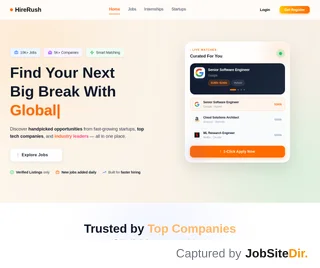 HireRush platform preview HireRush platform preview