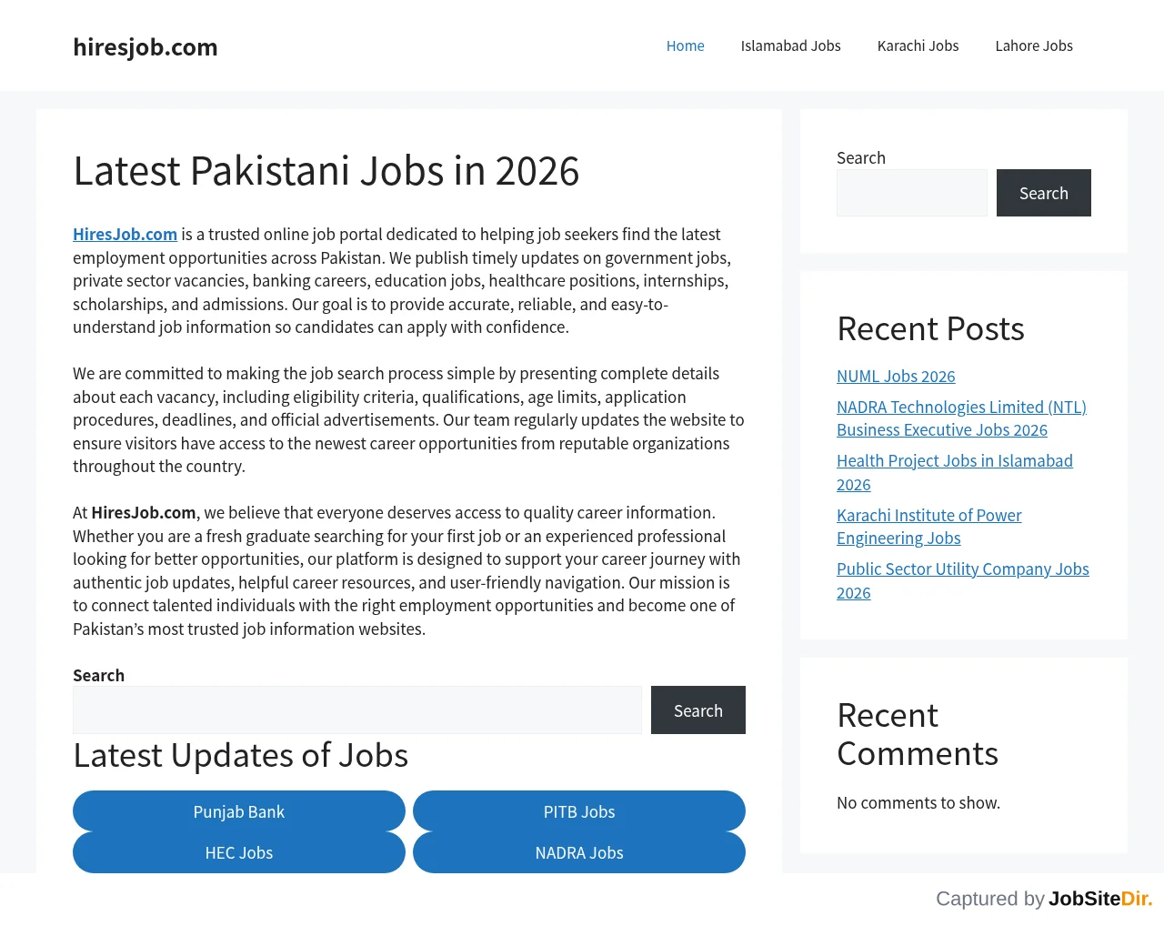 HiresJob.com website screenshot