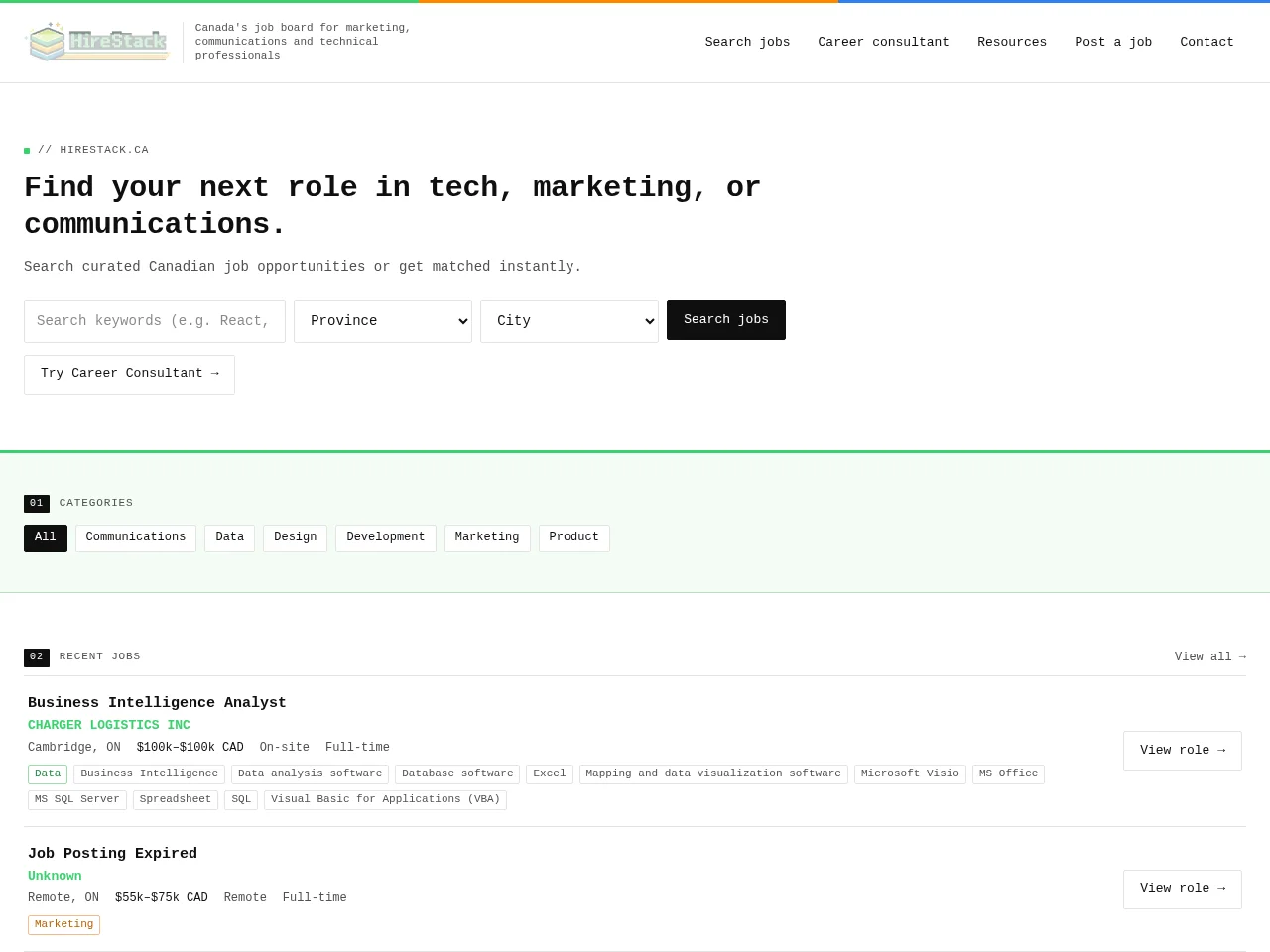 HireStack screenshot HireStack job board platform screenshot showing job search interface
