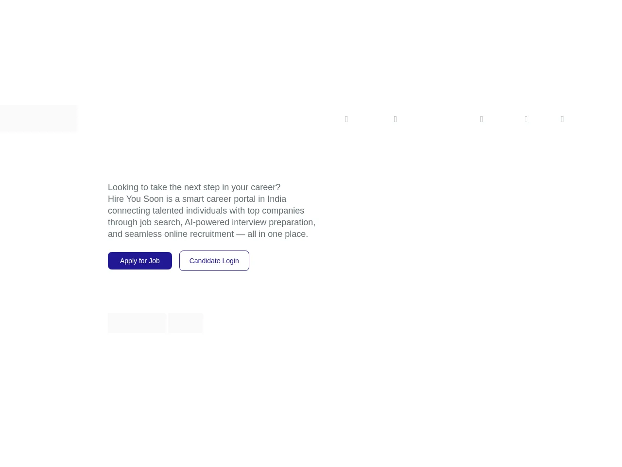 Hire You Soon job board platform screenshot showing job search interface