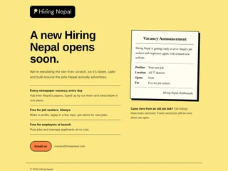 Hiring Nepal platform preview Hiring Nepal platform preview