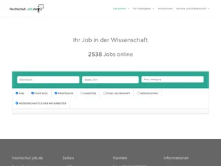Hochschul-Job.de platform preview