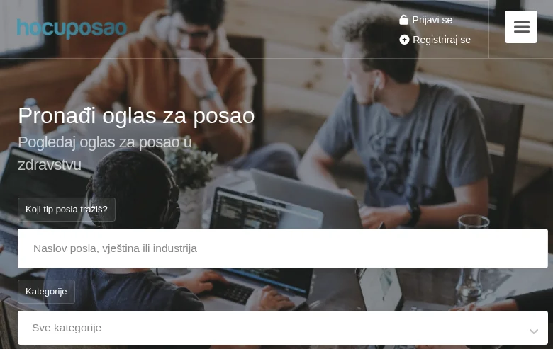 HoćuPosao screenshot HoćuPosao job board platform screenshot showing job search interface