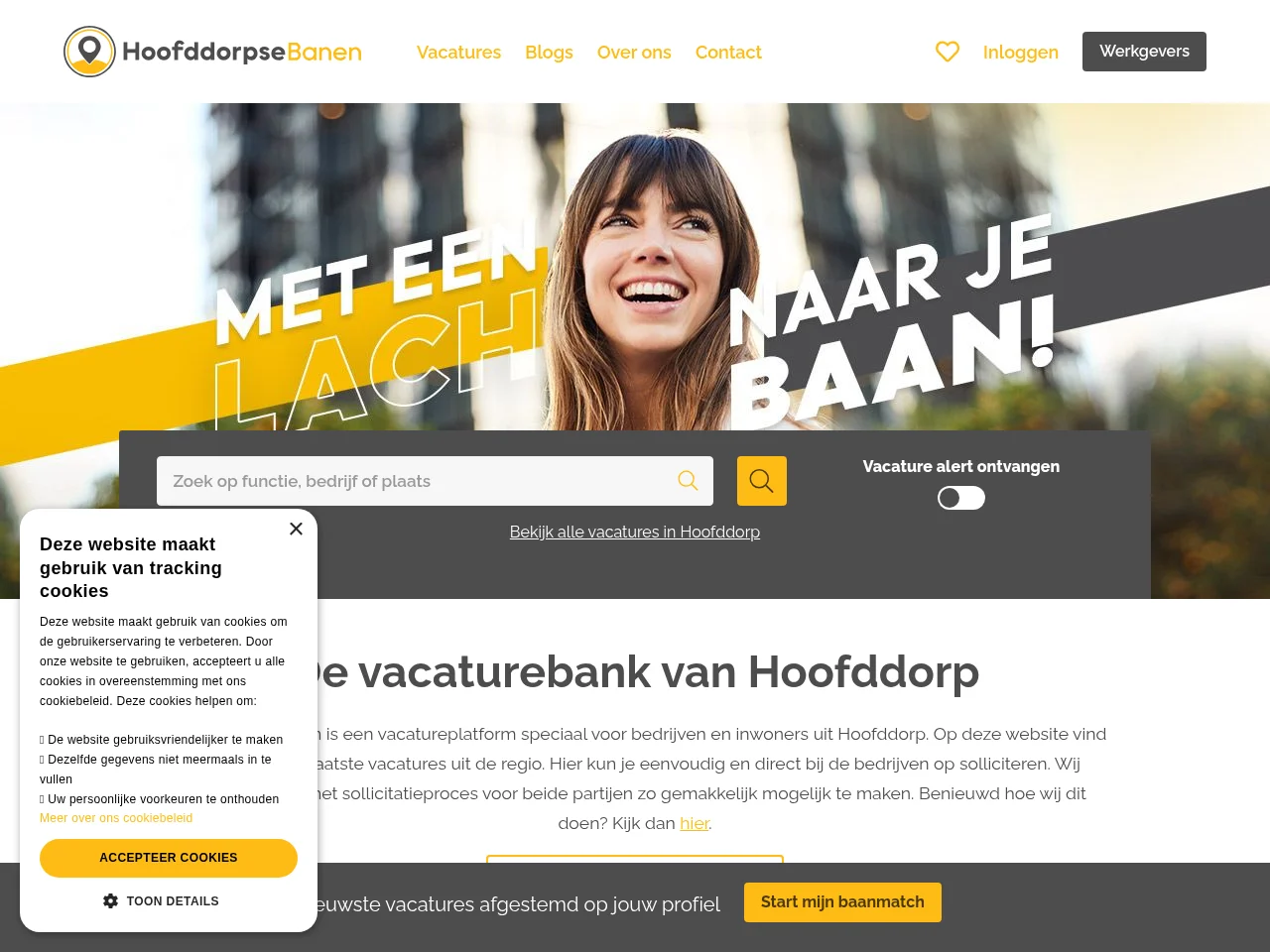 HoofddorpseBanen screenshot HoofddorpseBanen job board platform screenshot showing job search interface
