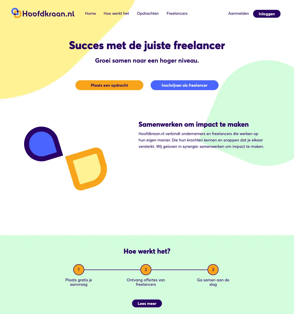 Hoofdkraan.nl job board platform screenshot showing job search interface