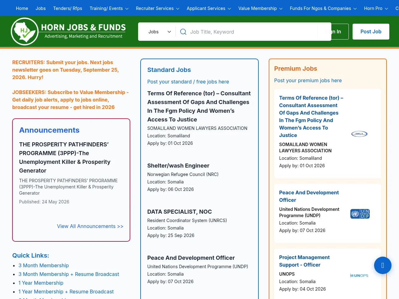 Horn Jobs screenshot Horn Jobs job board platform screenshot showing job search interface