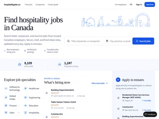 Hospitalityjobs.ca screenshot preview