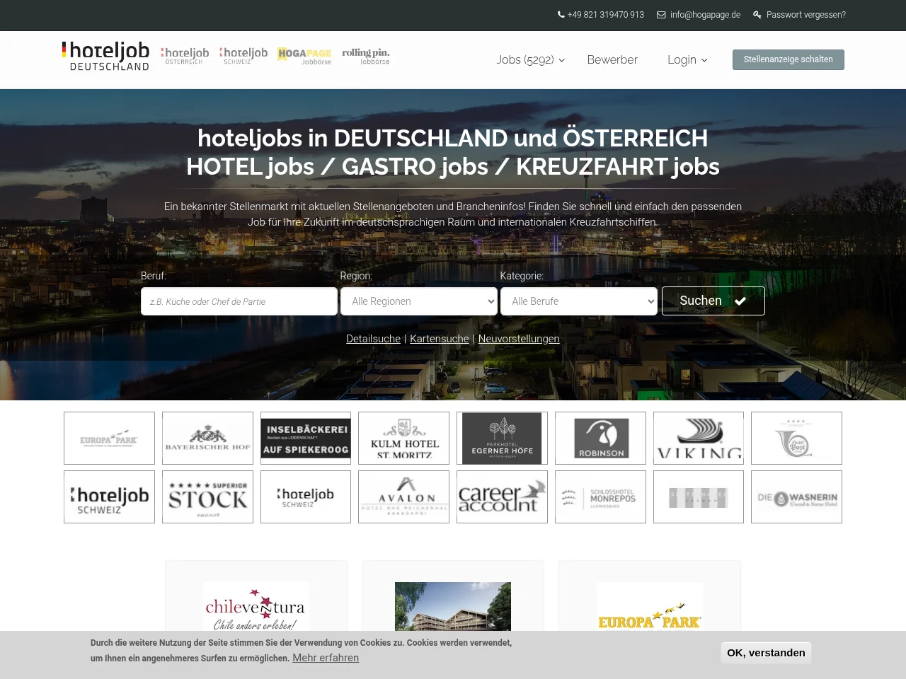 Hoteljob-Deutschland screenshot Hoteljob-Deutschland job board platform screenshot showing job search interface