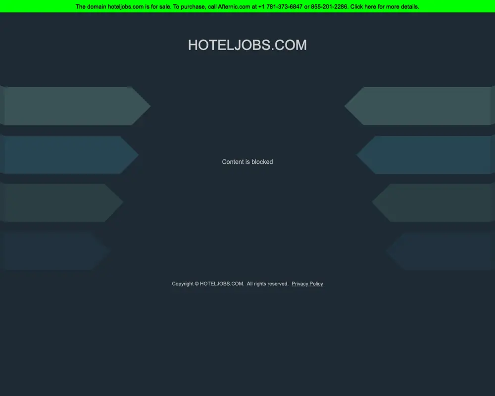 HotelJobs.com job board platform screenshot showing job search interface