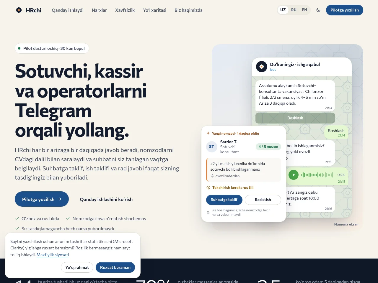 HRchi website screenshot