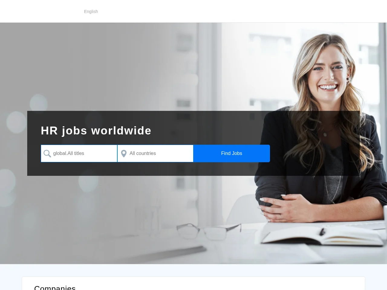 HRjobsite.com job board platform screenshot showing job search interface