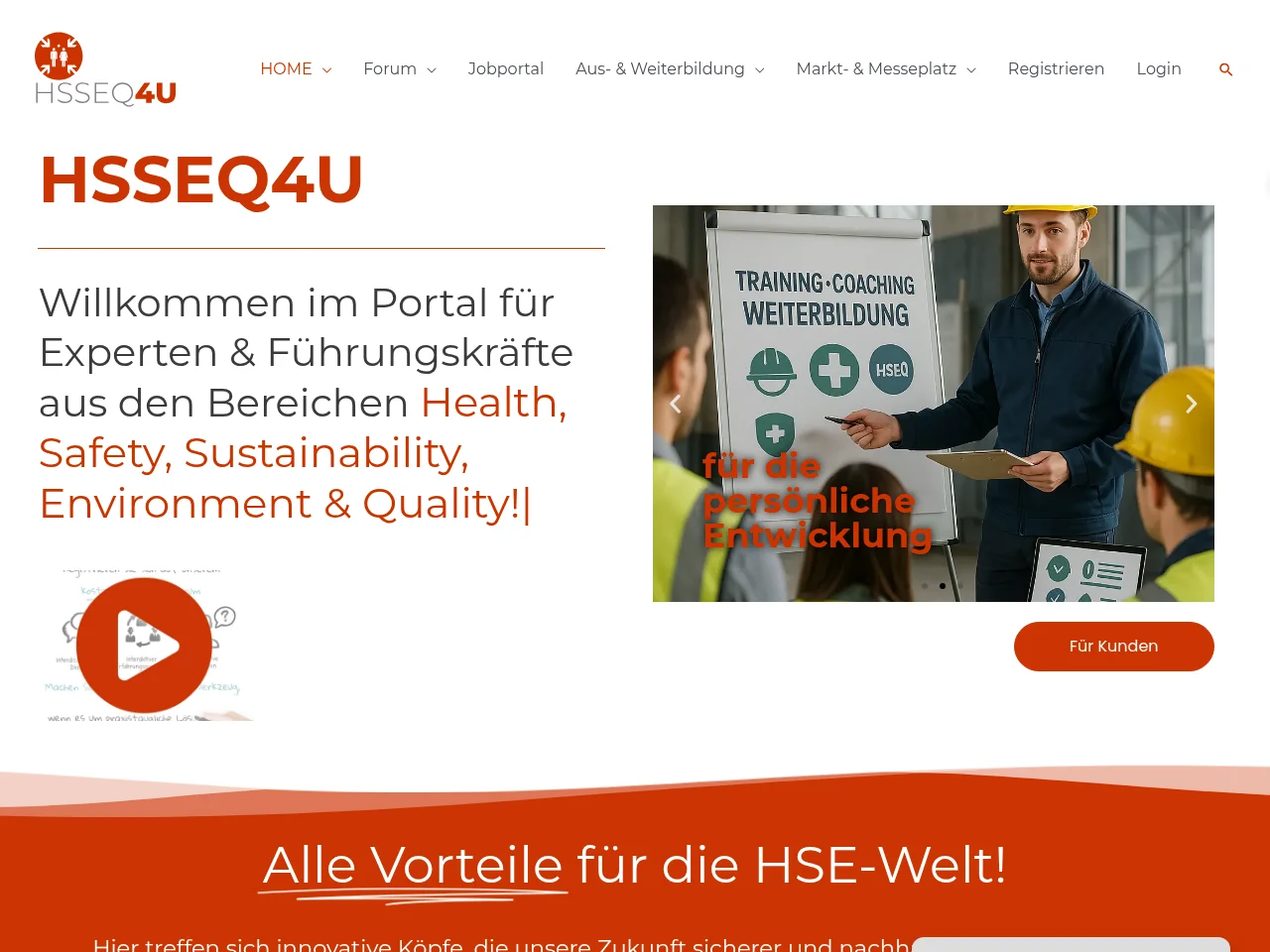 HSSEQ4U job board platform screenshot showing job search interface
